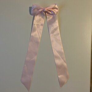 🎀💗 Pink Satin Hair Bow with Long Tails & Metal Clip 💗🎀